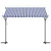 vidaXL Toldo de p&eacute; 300x300 cm tecido e a&ccedil;o azul e branco