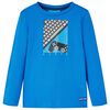 vidaXL T-shirt de manga comprida para crian&ccedil;a azul-cobalto 128