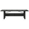 vidaXL Mesa de jardim com tampo de vidro 240x90x75 cm vime PE preto