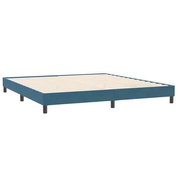 vidaXL Estrutura de cama sem colch&atilde;o 200x220 cm veludo azul-escuro
