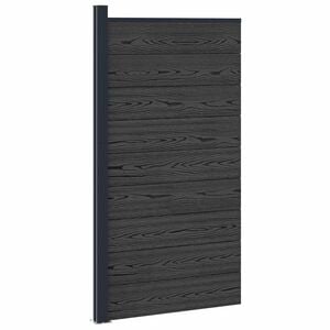 vidaXL Painel de Cerca 95 x 186 cm WPC e Alum&iacute;nio Preto
