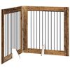 vidaXL Port&atilde;o dobr&aacute;vel para c&atilde;es com suportes 2 pcs Madeira antiga