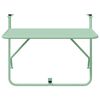 vidaXL Mesa Suspensa para Varanda verde menta 60 x 39 x 65 cm A&ccedil;o