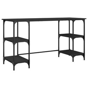vidaXL Secret&aacute;ria 140x50x75 cm metal e derivados de madeira preto