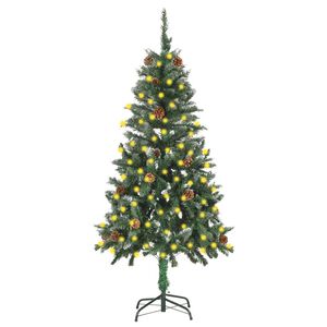 vidaXL &Aacute;rvore de Natal pr&eacute;-iluminada com pinhas 150 cm
