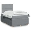 vidaXL Cama boxspring com colch&atilde;o 120x190 cm tecido cinzento-claro