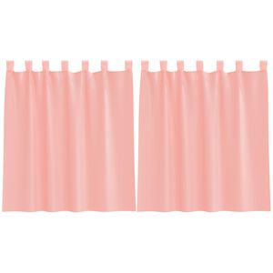 vidaXL Cortinas de voile com la&ccedil;os 2 pcs rosa 140x140 cm