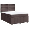 vidaXL Cama com molas/colch&atilde;o 140x200 cm tecido castanho-escuro