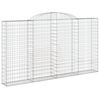 vidaXL Cestos gabi&atilde;o arqueados 4pcs 300x30x160/180cm ferro galvanizado