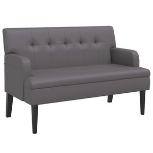 vidaXL Banco com encosto 112x65,5x75 cm couro artificial cinzento