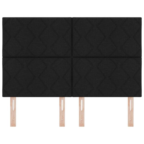 vidaXL Cabeceira com cabeceira Preto 160 cm Couro Sint&eacute;tico