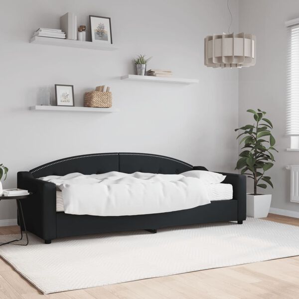 vidaXL Sofá-cama com colchão 80x200 cm tecido preto