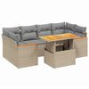 vidaXL 7 pcs conjunto de sof&aacute;s p/ jardim com almofad&otilde;es vime PE bege
