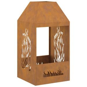 vidaXL Fire Pit Castanho 50 x 50 x 100 cm Aço