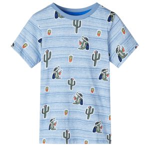 vidaXL T-shirt de crian&ccedil;a mistura de azuis 128