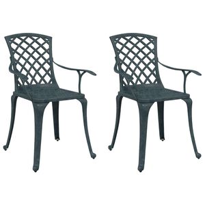 vidaXL Cadeiras de jardim 2 pcs alum&iacute;nio fundido verde