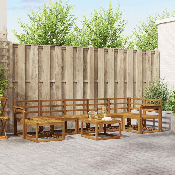 vidaXL Conjunto de Sof&aacute;s para Exterior 8 pcs Natural