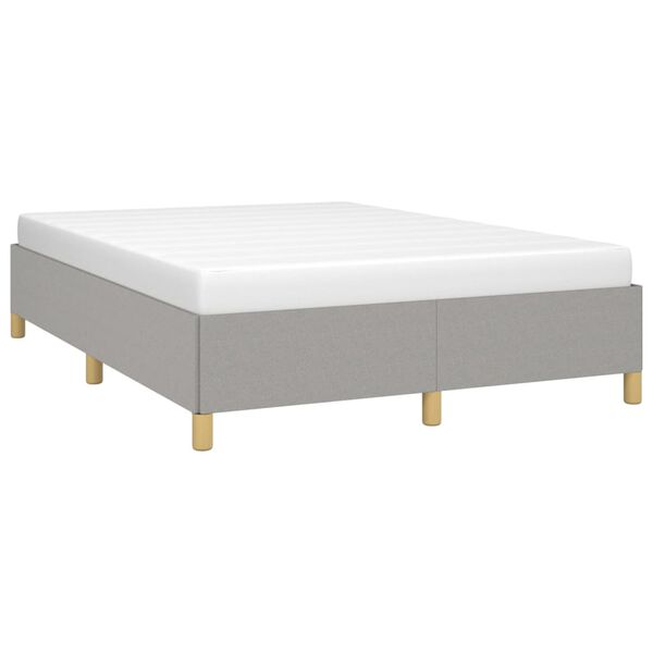 vidaXL Estrutura de cama sem colch&atilde;o cinza claro 135x190cm tecido