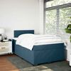 vidaXL Cama boxspring com colch&atilde;o 120x200 cm veludo azul-escuro