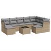 vidaXL 10 pcs conjunto de sof&aacute;s p/ jardim com almofad&otilde;es vime PE bege