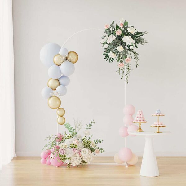 vidaXL Arco de Casamento Branco 100 x 39 x 200 cm A&ccedil;o