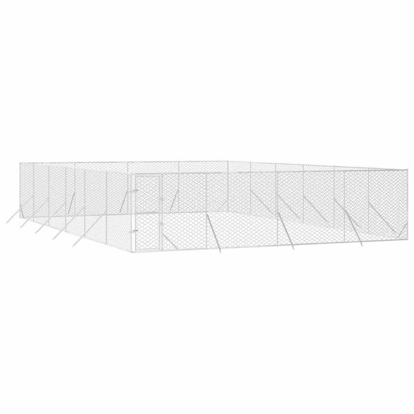vidaXL Canil de exterior 8x12x2 m a&ccedil;o galvanizado prateado