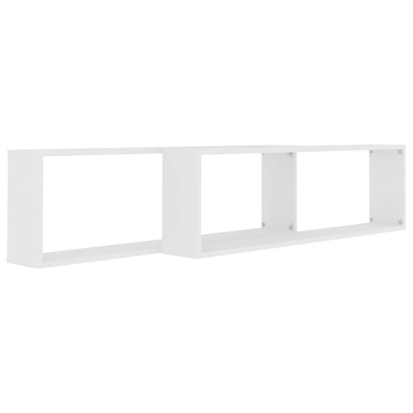 vidaXL Prateleiras parede forma cubo 2 pcs derivados de madeira branco
