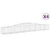 vidaXL Cestos gabi&atilde;o arqueados 4 pcs 400x50x40/60 cm ferro galvanizado