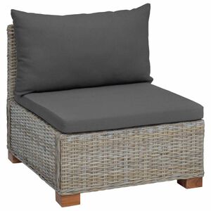 vidaXL Sof&aacute; M&eacute;dio com Almofadas GENDT Rattan Natural Cinza Kubu