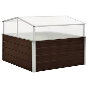 vidaXL Estufa 100x100x85 cm a&ccedil;o galvanizado castanho