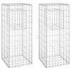 vidaXL Postes/cestos gabi&atilde;o 2 pcs 40x40x100 cm ferro