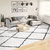 vidaXL Tapete shaggy de pelo alto PAMPLONA 300x400 cm creme e preto