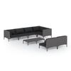 vidaXL 8 pcs conj. lounge jardim c/ almofad&otilde;es vime PE cinzento-escuro