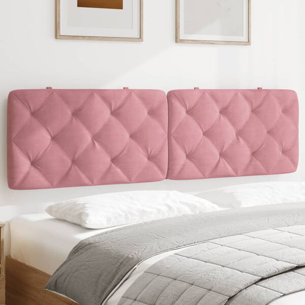 vidaXL Almofad&atilde;o de cabeceira 180 cm veludo rosa