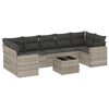 vidaXL 8 pcs conj. sof&aacute;s jardim c/ almofad&otilde;es vime PE cinzento-claro