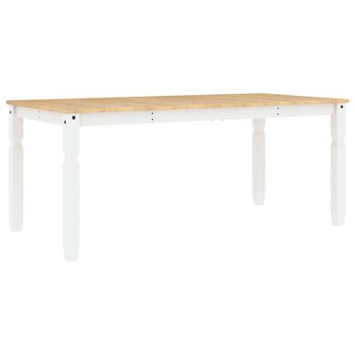 vidaXL Mesa de jantar Corona 180x90x75 cm madeira pinho maciça branco