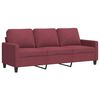vidaXL Sof&aacute; de 3 lugares tecido 180 cm vermelho tinto