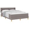 vidaXL Cama Box com cabeceira Cinzento-acastanhado 190 x 140 cm tecido
