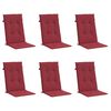 vidaXL Almofad&otilde;es p/ cadeiras altas jardim 6 pcs tecido vermelho tinto