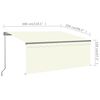vidaXL Toldo retr&aacute;til manual com estore 3x2,5 m cor creme