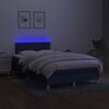 vidaXL Cama box spring c/ colch&atilde;o e LED 120x200 cm tecido azul