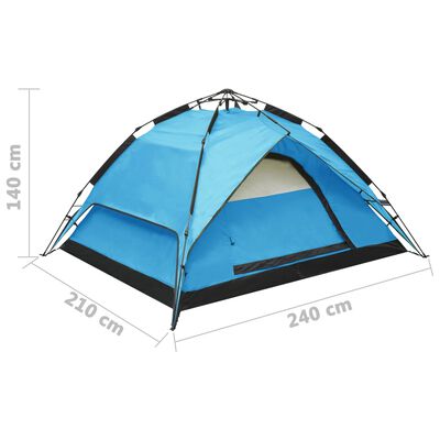 vidaXL Tenda de campismo pop-up 2-3 pessoas 240x210x140 cm azul