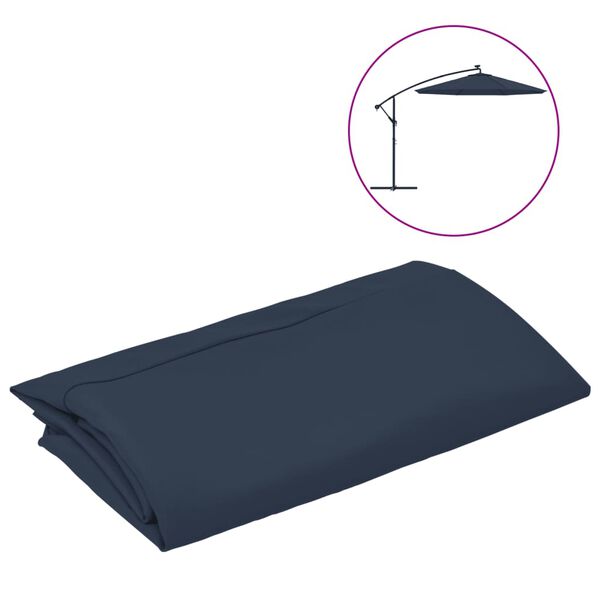 vidaXL Tecido de substitui&ccedil;&atilde;o p/ guarda-sol cantilever 350 cm azul