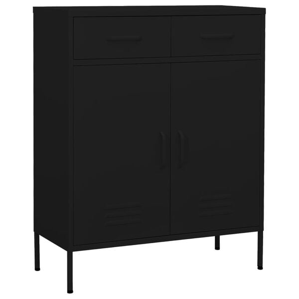vidaXL Armário de arrumação aço 80x35x101,5 cm preto