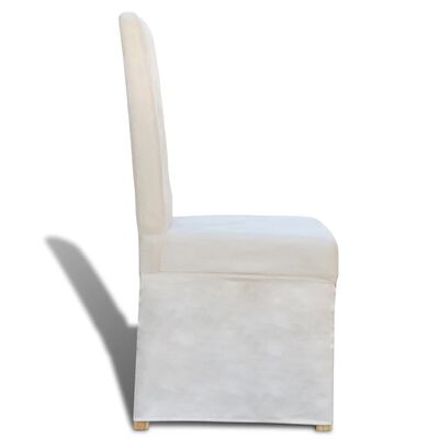 vidaXL Cadeiras de jantar 2 pcs tecido branco nata