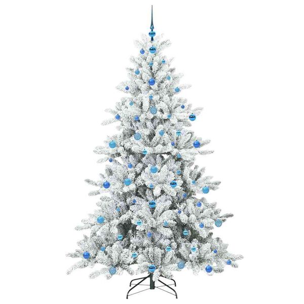 vidaXL &Aacute;rvore de Natal Articulada Artificial Branco 210 cm PVC e A&ccedil;o