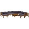 vidaXL 11 pcs conjunto lounge de jardim com almofad&otilde;es ac&aacute;cia maci&ccedil;a