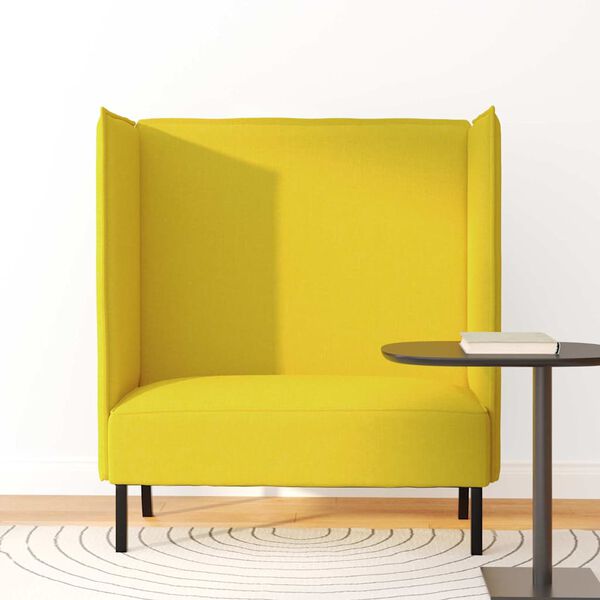 vidaXL Sof&aacute; de Encosto Alto 101cm Amarelo-claro tecido