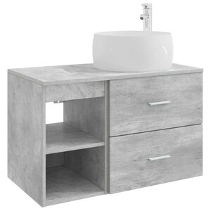 vidaXL Conjunto de M&oacute;veis para Banheiro 2 unid. Cinzento Cimento