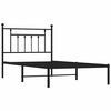 vidaXL Estrutura de cama com cabeceira 100x190 cm metal preto